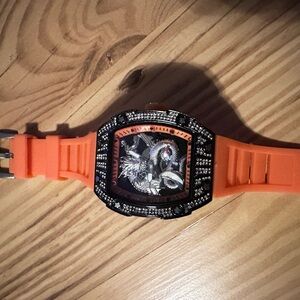Orange Dragon Design Men's Watch